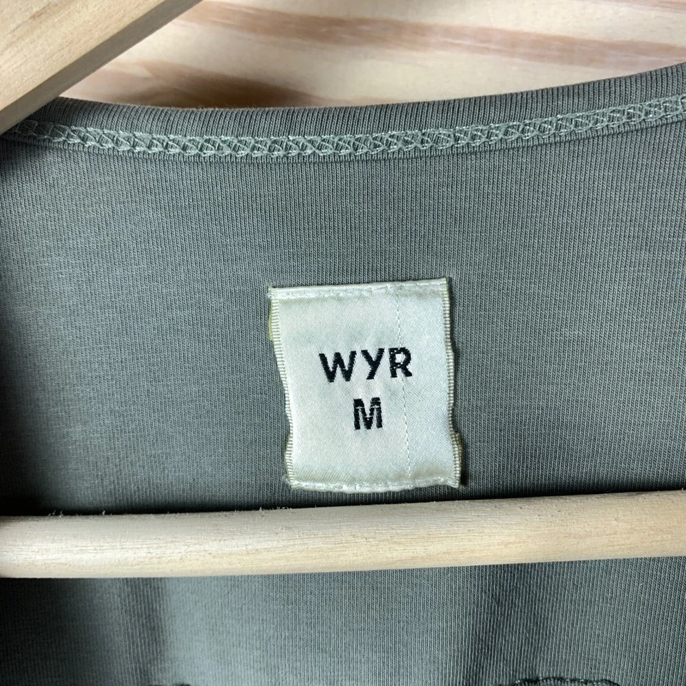 WYR Wear Henley Shirt Mens Medium Olive Green Short Sleeve Cotton Minimalist